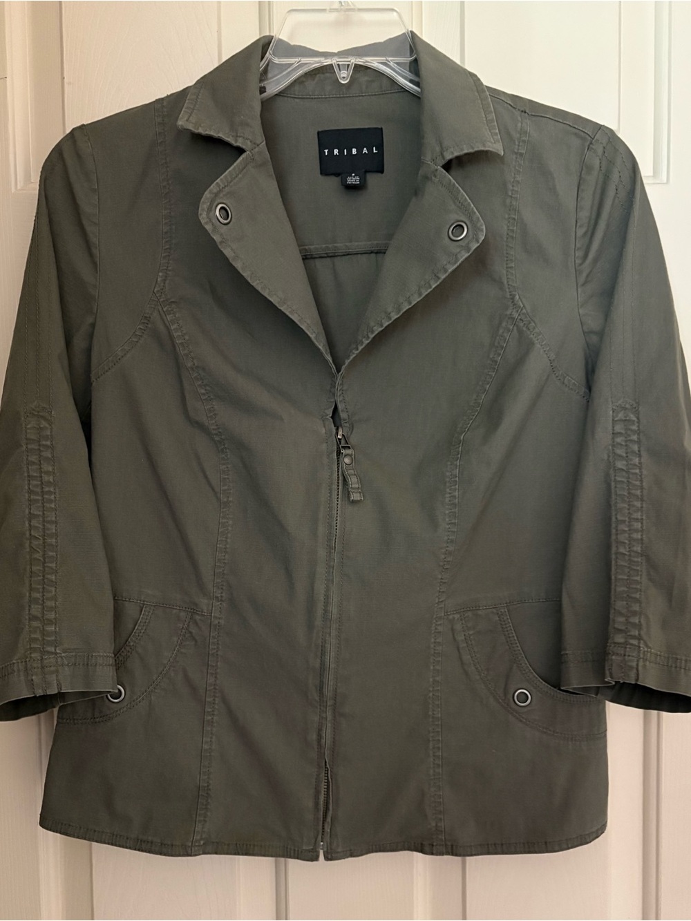 Tribal Size 8 Olive Green Utility Jacket